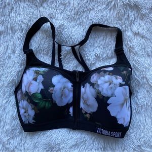 VICTORIA'S SECRET Incredible Lightweight Max Sports Bra Black Floral 34DD